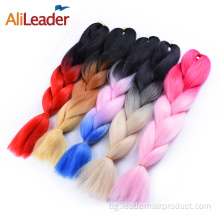 Омбре двуцветни джъмбо плитки, плетене на една кука за удължаване на косата